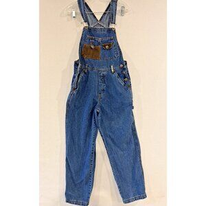 Vintage Revolt Medium Blue Denim w/ Brown Corduroy Detail Overalls Adult Size M
